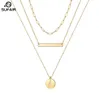 Camas de encanto de capas sufair Collar de encanto inicial para mujeres 14k Goldlip Clain Bar Letter Posting Jewelry9813943