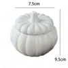 Nordic Modern White Pumpkin Storage burkar med lock Creative Pumpkin Form Candy Snack Jar Halloween Candle Holder Home Decoration 240429