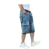 Herren Shorts Plus Size Denim Hip-Hop Wide-Bein-Jeans Mehrfach-Pocket-Kumpel Hosen Frachtmänner