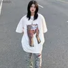 여자 티셔츠 여성 티셔츠 S-3XL 캐주얼 하이 스트리트 유럽 스타일 손으로 페인트 레트로 느슨한 창조적 인 거리 의류 멋진 소녀 패션 wx
