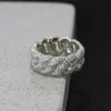 Cadermay grossistpris högkvalitativt hiphop -smycken 925 Silver D VVS ICed Out Moissanite Cuban Mens Ring för gåva