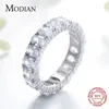 Modian 100% 925 Sterling Silver Classic Owalny Browing Pinching Pierścień dla kobiet luksus aaaaa cZ Wedding zaręczynowy biżuteria 240424