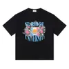 Rhude T-shirt Designer TEE Luxury Fashion Mens Tshirts Spring/Summer New Street Flower Letter Printing Mens e T-shirt a manica corta da donna