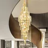 Moderno Duplex rotativo Staircase Building Stairwell Stairwell girating Chandelier Light Light Light Crystal Light Crystal Light