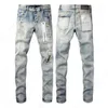 Projektant dżinsów dla męskich purpurowych dżinsów High Street Denim Spoder Europe i Stany Zjednoczone Fashion Fit Hole Hip-Hop Slim Pants