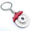 Keychains Lanyards Creative gift car metal keychain turbo gear wheel hub suspension brake disc shock absorber suspension bracket Q240429