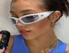 Lunettes de soleil 2000S White Y2k Femmes hommes Designer Luxury Punk Sports Sun Glasses UNIQUES Nombres UV400 Enveloppement autour de Eyeglass8589786