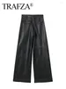 Pantalon féminin Trafza 2024 Automne femme Fashion FAUX PANT PANT SOLID