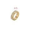 Yüzük Tasarımcısı Ring Ring Titanyum Çelik Yüzük İki veya üç sıra elmas genişliğinde ve dar versiyonu elmas kaplı gül altın çifti kadın için erkek parti yüzüğü