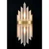 Holkirt Modern Gold Wall Sconces Set of Two Crystal Wall Sconce 2-Light Wall Light Fixtures For Living Room Bedside Hallway Stairway Kitchen With Frosted Glass E12