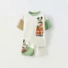 Clothing Sets Style Kids Short Sleeved Suit Printed Lion Cartoon Tracksuit Casual Outfits Children's Clothes T-shirt Shorts 2 Piece Set