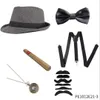 Pesenar 1920. Gatsby Party Role RPGING VINTAGE PARTATE TOP HAT Pocket Watch Fake Cigar Suspender Brody Suit 240430