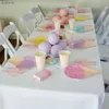 Einweg -Kunststoff -Tischgeschirr 5/8 Stücke Einweg -Eiscreme Tablette Bunte Eiscreme Cokron Candy Box Childrens Summer Happy Birthday Party Supplies WX