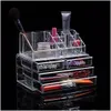 Pudełka do przechowywania pojemniki na czysty akrylowy makijaż organizator pudełka plastikowe makijaż do kosmetyków szminka dom