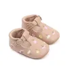 Fashion Infant Girls Chaussures Soft Sole Footwear Toddler mignon fleurs de fleurs Robe de princesse à plat pour 1 an Cadeaux d'anniversaire bébé 240415