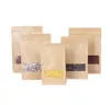 Sac à thé en papier kraft Sacs scellés d'emballage alimentaire de fruits séchés sacs en papier brun octogonal Sacked Fenêtre givrée 20x308cm 14x246cm5497326
