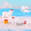 Dekoratif figürinler 10pcs hayvan minyatür Noel kutup ayısı bahçe mikro kar peyzaj diy aksesuarları kawaii dekor