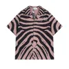 Rhude Shirt Designer Luxury Fashion Classic Classic Casual Casual Shirts New Zebra Pattern Lettre broderie Casual Shirt Short Pantal