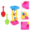 U4f9 areia brincar água diversão brinquedos de rodas d'água Conjunto de brinquedos de plástico para crianças praia Toys de areia ao ar livre Areia de areia Hourglass Water Sifting Funil Summer Beach Sand mesa de areia D240429