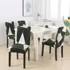 boho pattern printed stretch chair cover for dining room office banquet protector elastic material armchair 240429