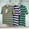 Striped Women T Shirt Designer Casual Daily Short Sleeve Tees Summer Contrast Color Tops Holiday Fashion Street Lady Shirts Top