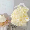 Kleidungssets Sommer Kinder Baby Girls Blumen Tops Shorts 2 Stücke Anzug Kinder Prinzessin Kleidung Kleinkind Säugling Outfits 0-4 Jahre
