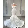 Vestidos de casamento sereia nupcial vestido lindo fora do ombro de decote em decote em coração de decote cetim de gotas de gotas de cetim plus size vestidos de