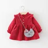 Girl's Dresses 2PCS Baby Girl Clothes Autumn And Winter Corduroy Dress Sweet And Cute Princess Dress Thick Warm Dress Baby Dress With Bag