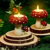 Candle Holders Mushroom Holder Sculptures Votive Tealight Stand 7Cm/2.75Inch Tea Light Cute For Table
