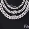 Nieuwe ontwerper vol ijs uit Moissanite Cubaanse ketting 2ROWS 6 mm 9 mm 13 mm vaste sier Moissanite Cuban Link Chain Mans Hip Hop ketting geschenk met doos