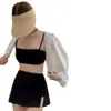 Swimwear femminile 2024 Versione coreana Nuova costume da bagno più diviso da donna con una gonna corta con fessura ad alta vita che diminuisce il costume da bagno a molla calda calda
