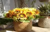 7st/Lot Artificial Flowers Daisy Flores Plants Home Wedding Decoration Fake Bouquet Decorative Wreaths4418784