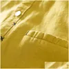 メンズカジュアルシャツコットンリネンシャツメンソリッド半袖スリムボタンダウン品質マンダリンドレスカミザマシナドロップ配信dhrns