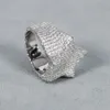 Labor gezüchtete Diamanten in 14 kt Weißgold runden Brilliant Cut Mens Hip Hop Rings einzigartiges Design mit VVS -Klarheit gefertigt