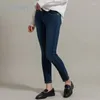 Kadınlar kot pantolon dokuz noktalı elastik bel gevşek Kore tarzı gündelik ilkbahar ve yaz y2k denim kalem pantolon
