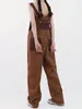 Women's Jeans Trashy Style Casual Pockets Sleeveless Jumpsuits Vintage Loose Brown Trousers Women Y2K Denim Rompers Summer