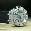 Anpassad märke isad ut högkvalitativ guld Sier Original Hip Hop Men Moissanite Diamond Wrist Watch