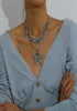 Naszyjnik diamentowy łańcuch nokrośniczki Women039S Motyl Kryształowa biżuteria 1959321