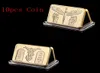 10st 1 Ounce Gold Plated Bar Craft Jesus Christ Commandments Bullion Souvenir Coins Gifts6198763