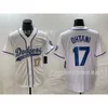 Jerseys Clothing Dodgers Co marka koszulka 17#Ohtani Hafted dla japońskich fanów Shohei Otani