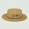 Brede rand hoeden emmer hoeden zomer dames ontwerper strohoed modeontwerpers sunhat voor vrouw man merk keten platte emmer hoeden casquette gras braid zon hoed 2 kleuren