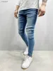 Jeans masculinos de alta qualidade cor sólida roupas masculinas europeias e americanos jeans lavados elásticos casuais jeans apertados jeans s-3xl wx