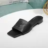 Designer Slippers Beach Women Summer Genuine Leather Flat Sandals Foam Runner Plus-size 12