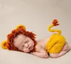 Baby Crochet Pography Rekwizyty Strzelaj noworodka po fajne kostiumy czapki niemowlęta i spodnie Zestaw odzieży miękki Lew noworodek Y20104581862