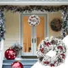 Decorative Flowers Christmas Wreath Berry Handmade Floral Front Door Rustic Flocked With Mixed Snowman Wreaths For Outside