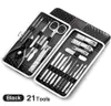 21 in 1 Edelstahl Maniküre Set Professionelles Nagel -Clipper -Kit der Pediküre -Werkzeuge Nägel Zehen Clipper Box für Zehenfinger Care72016769648