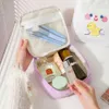 Cosmetic Organizer Winter cartoon plush square makeup bag suitable for girls large capacity portable cosmetic storage rabbit ear cleaning pencil case Q240429