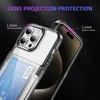 Clear Wallet with Flip Card Holder Phone Case Stand For iPhone 15 14 Plus 13 12 11 Pro Max Hard PC Transparent Back Cover