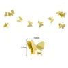 Party Decoration 3D Butterfly Paper Banner Gold Silver Hanging Garland Streamers Decorations For Home Wedding Birthday Diy Decor