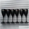 Wijnglazen Forst Black Acryl Champagne Fluts Wholesale Party Goblet Drop Delivery Home Garden Kitchen Dineer Bar Drinkware OTZ3A